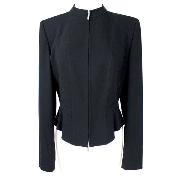 REDUCED! NWT MaxMara Black Ruffle Jacket Size 10 - Picture 1 of 7